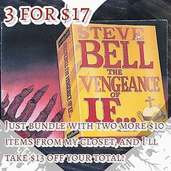Vtg Book | The Vengeance of If by Steve Bell black and white cartoon collection - Picture 1 of 8